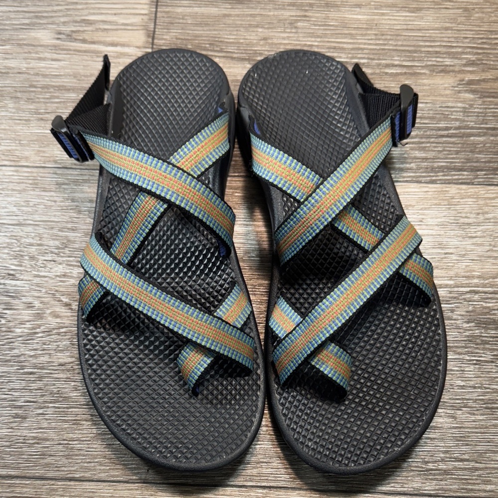 Chaco Sandals with Blue and Orange Straps woman’s 10 (s272)